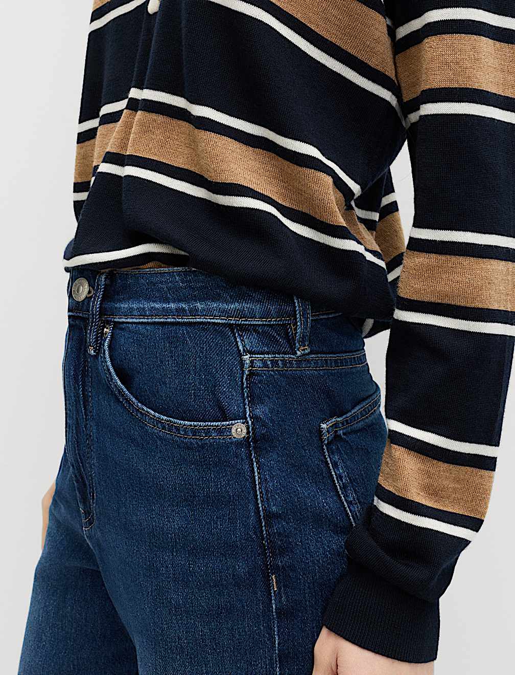 Mom High Waisted Ankle Grazer Jeans