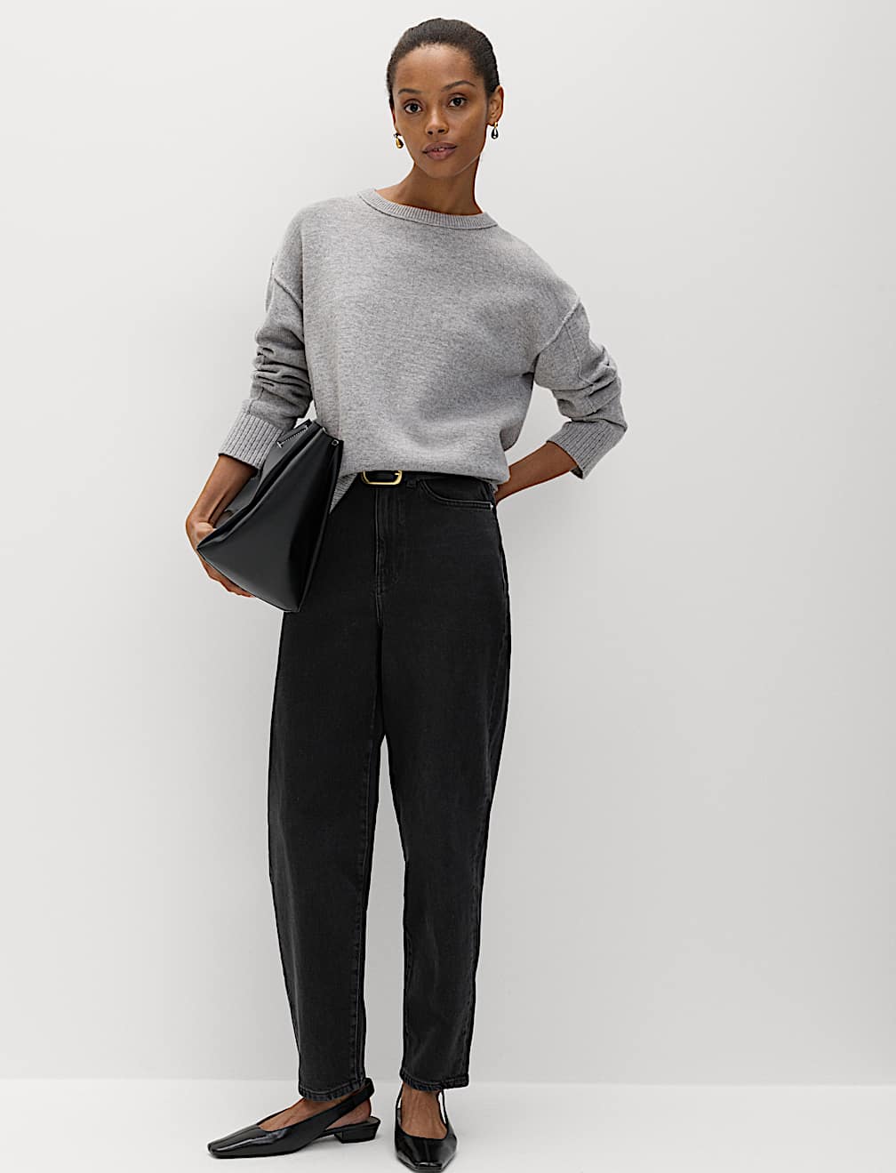 Mom High Waisted Ankle Grazer Jeans