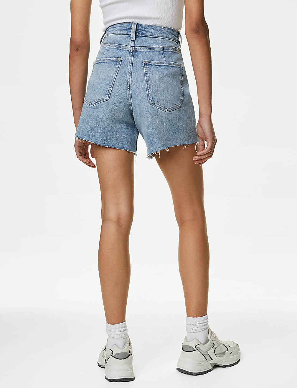 Denim High Waisted Mom Shorts