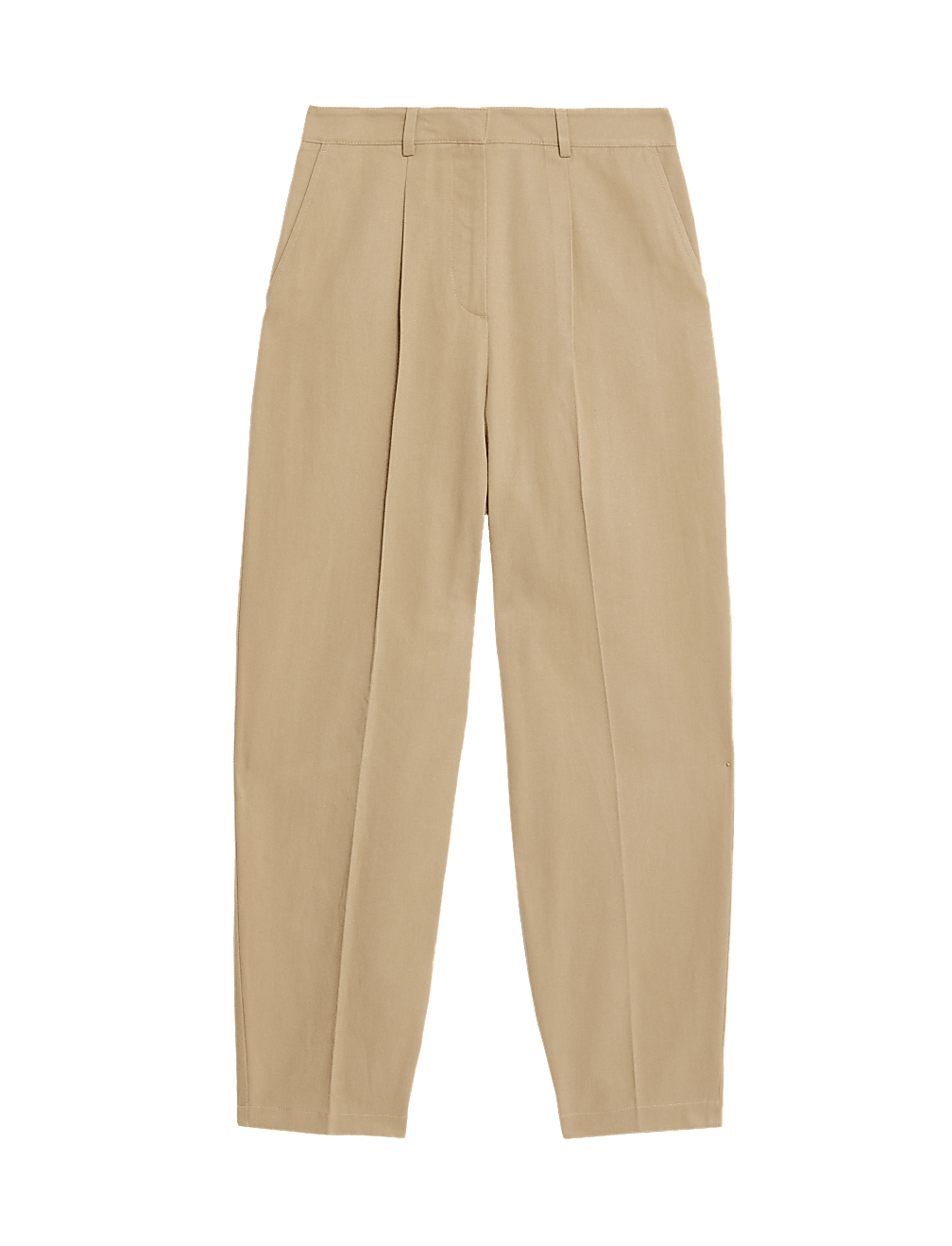 Cotton Blend Pleated Chinos