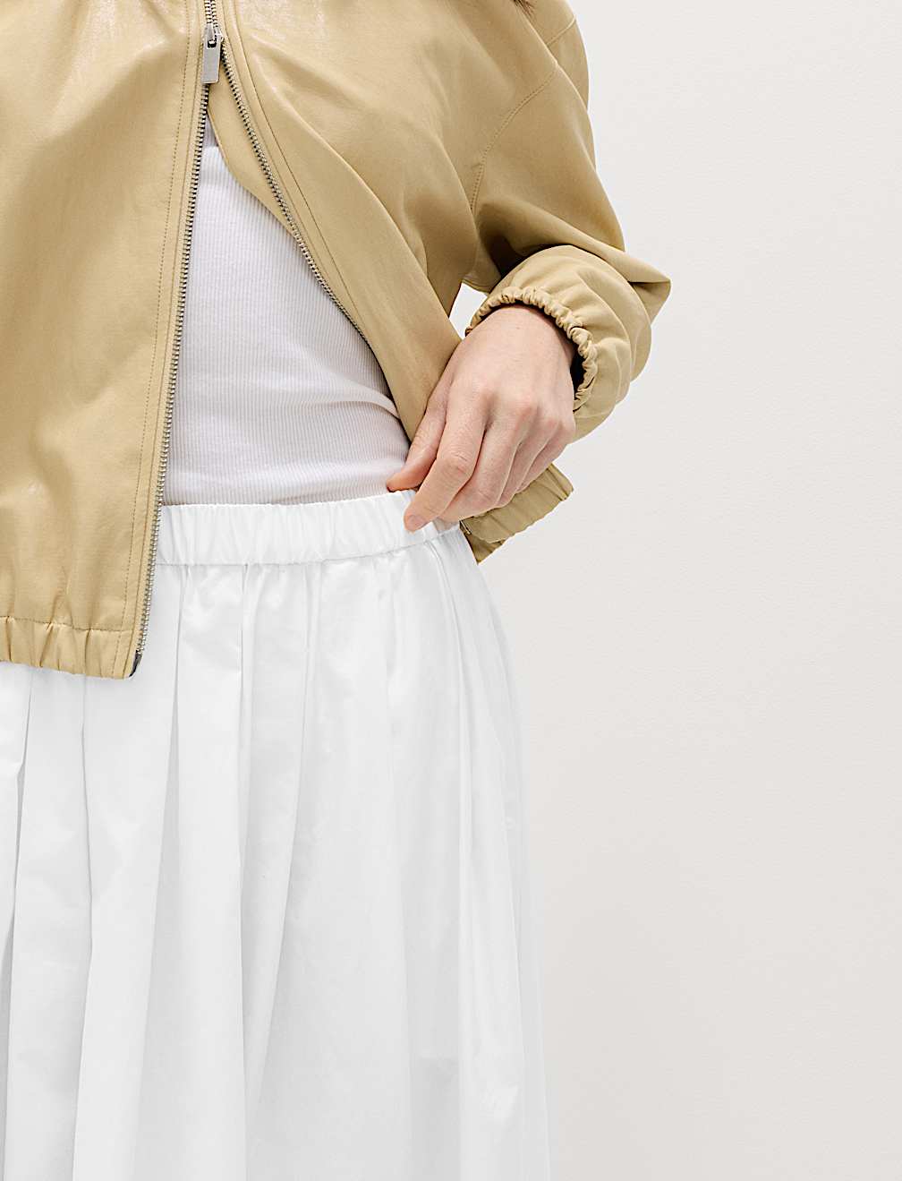 Pure Cotton Pleated Maxi Skirt