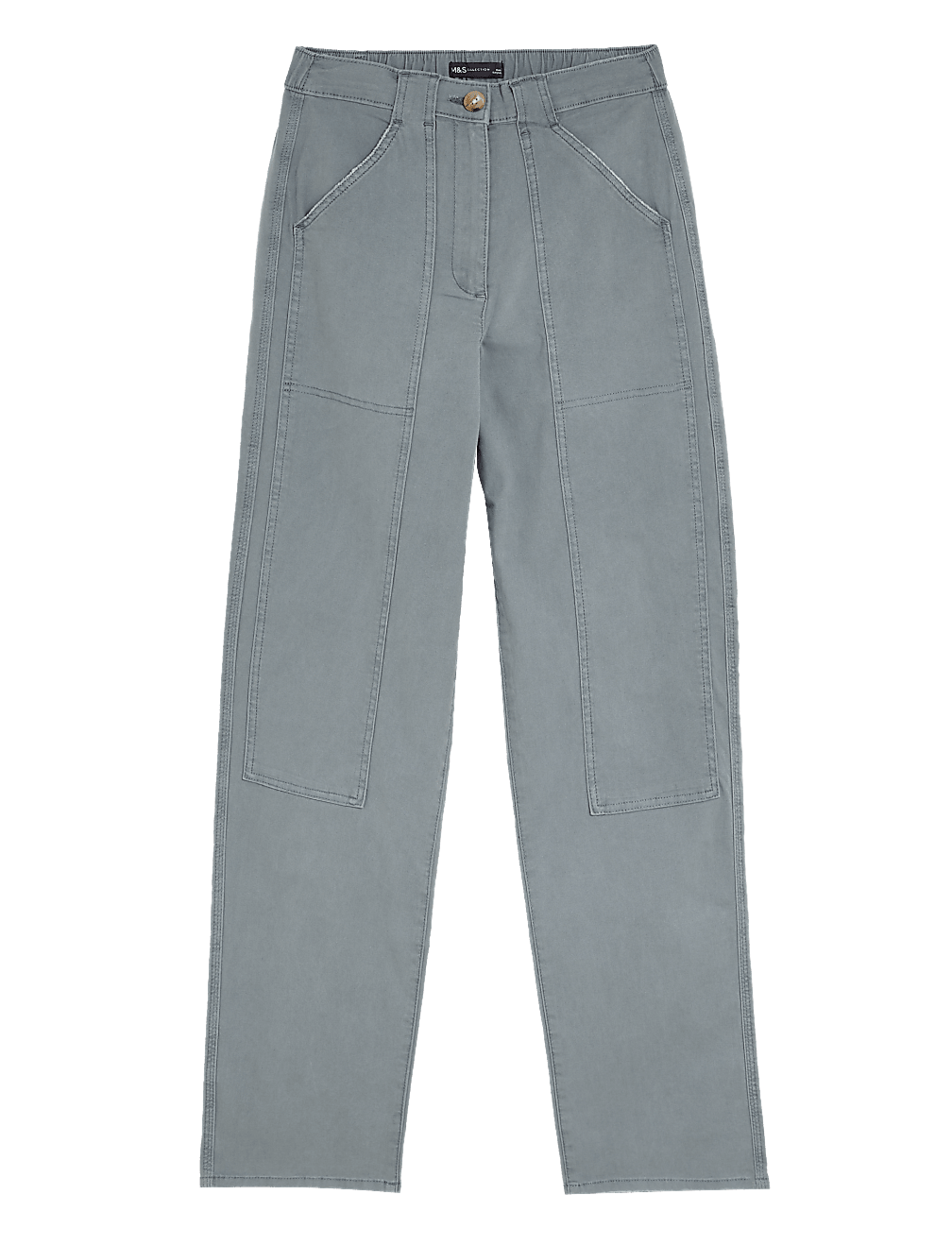 Cotton Rich Relaxed Straight Trousers