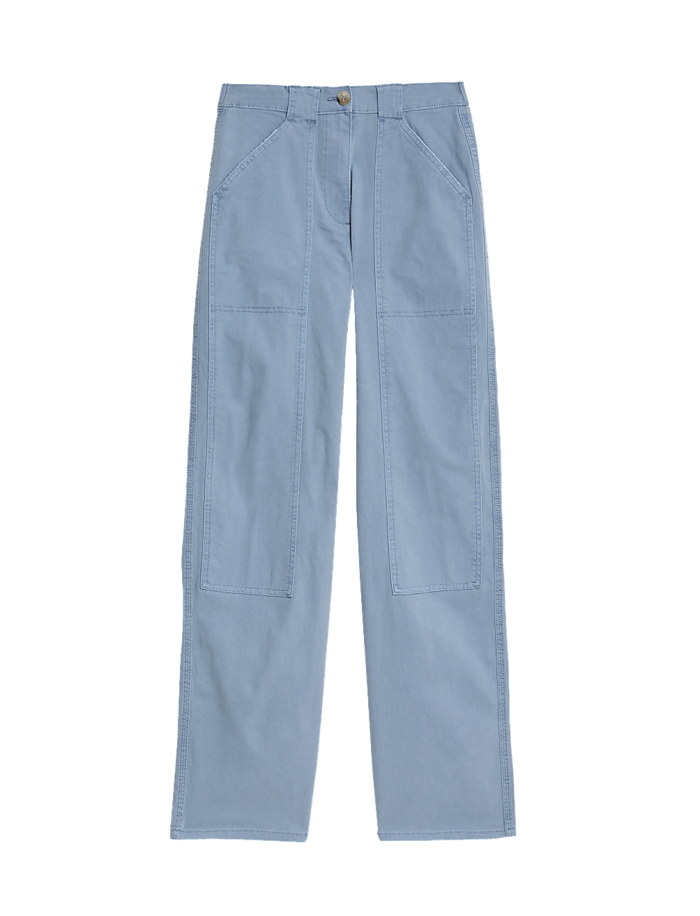 Cotton Rich Relaxed Straight Trousers