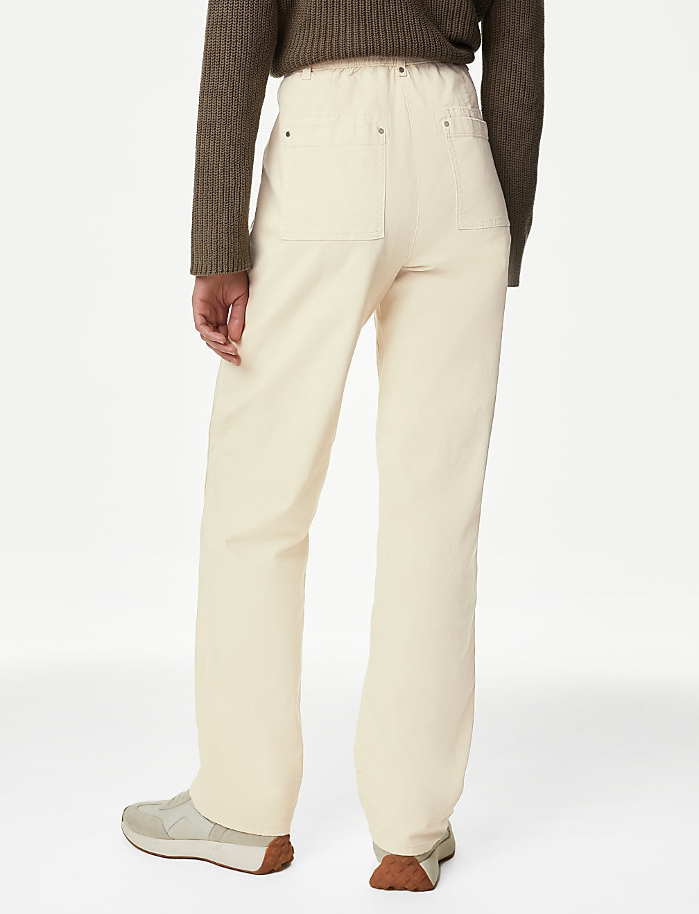 Cotton Rich Relaxed Straight Trousers