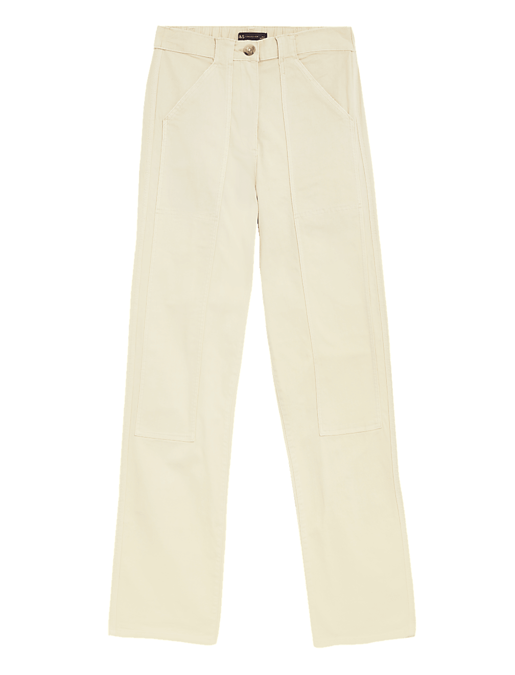 Cotton Rich Relaxed Straight Trousers