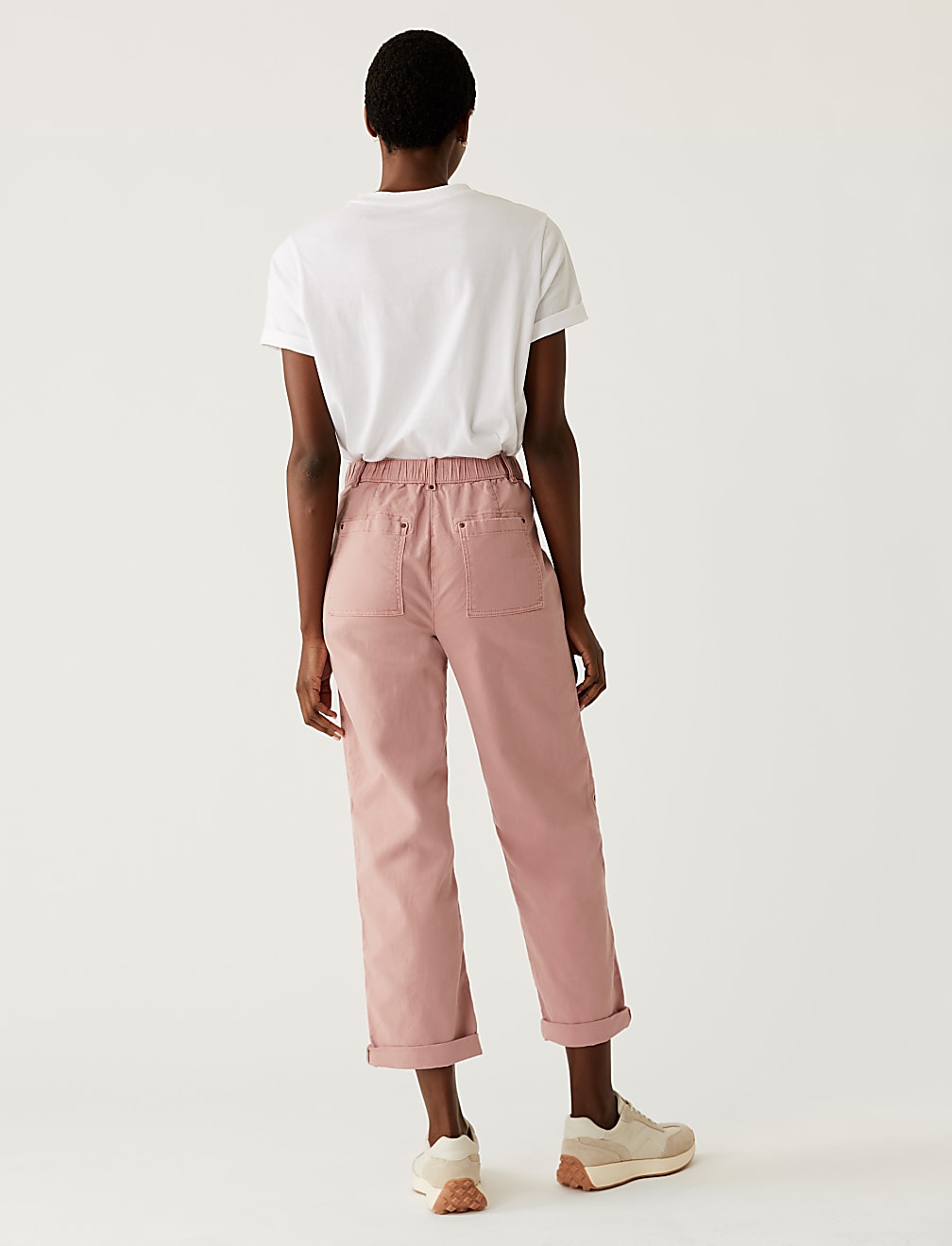 Cotton Rich Relaxed Straight Trousers