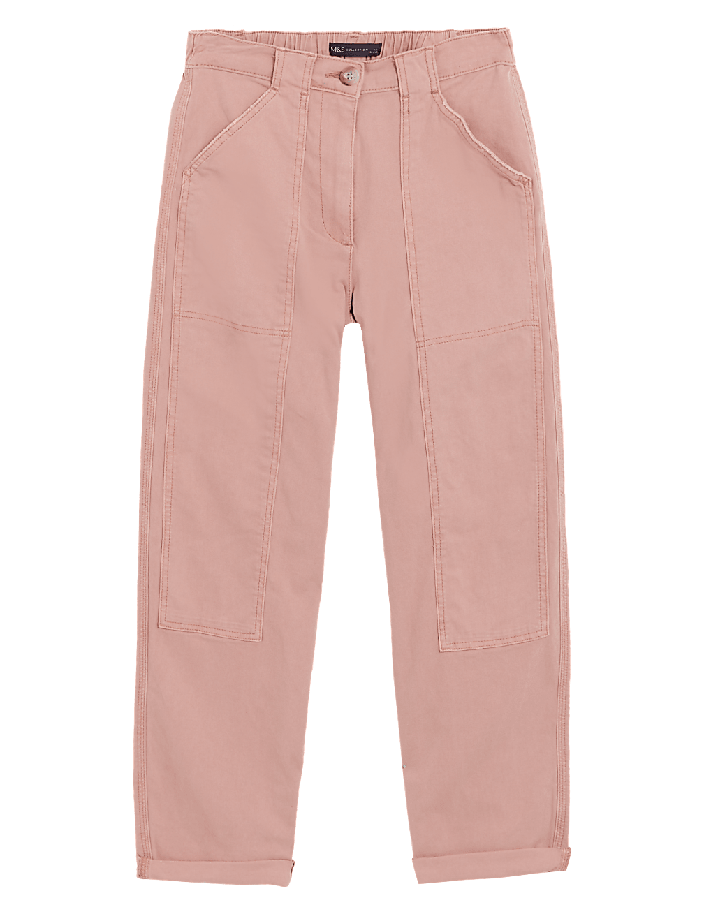 Cotton Rich Relaxed Straight Trousers