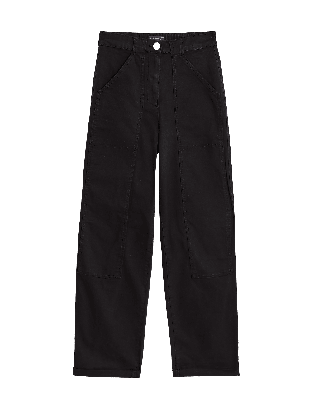 Cotton Rich Relaxed Straight Trousers