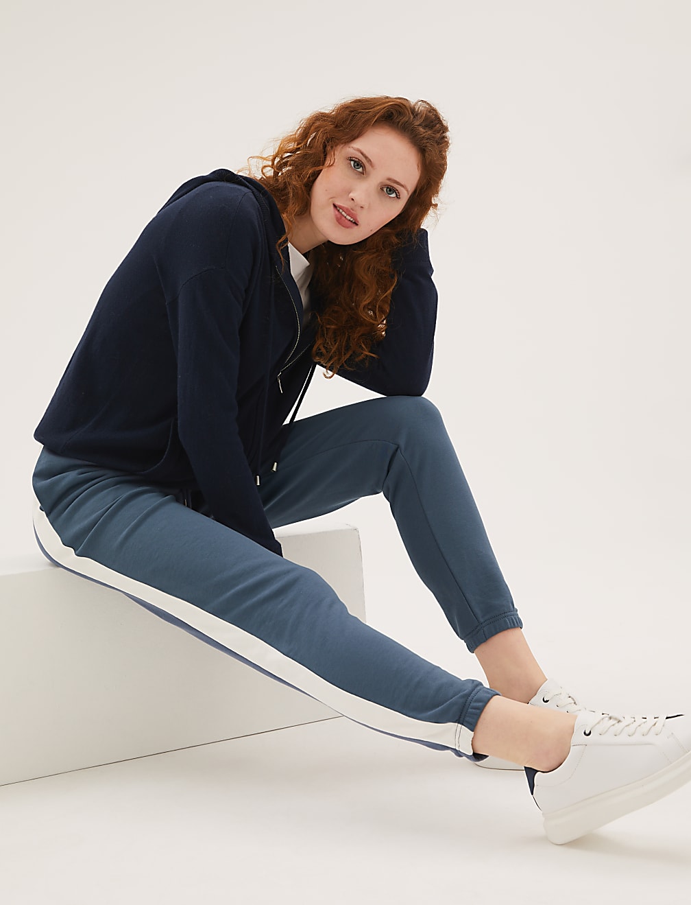 Cotton Rich Side Stripe Cuffed Joggers