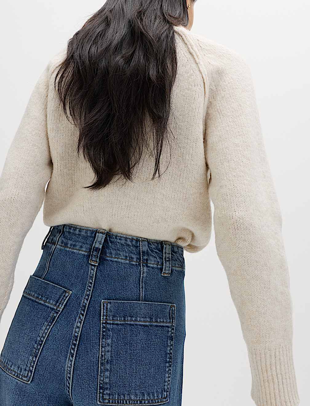 Pintuck Wide Leg Ankle Grazer Jeans