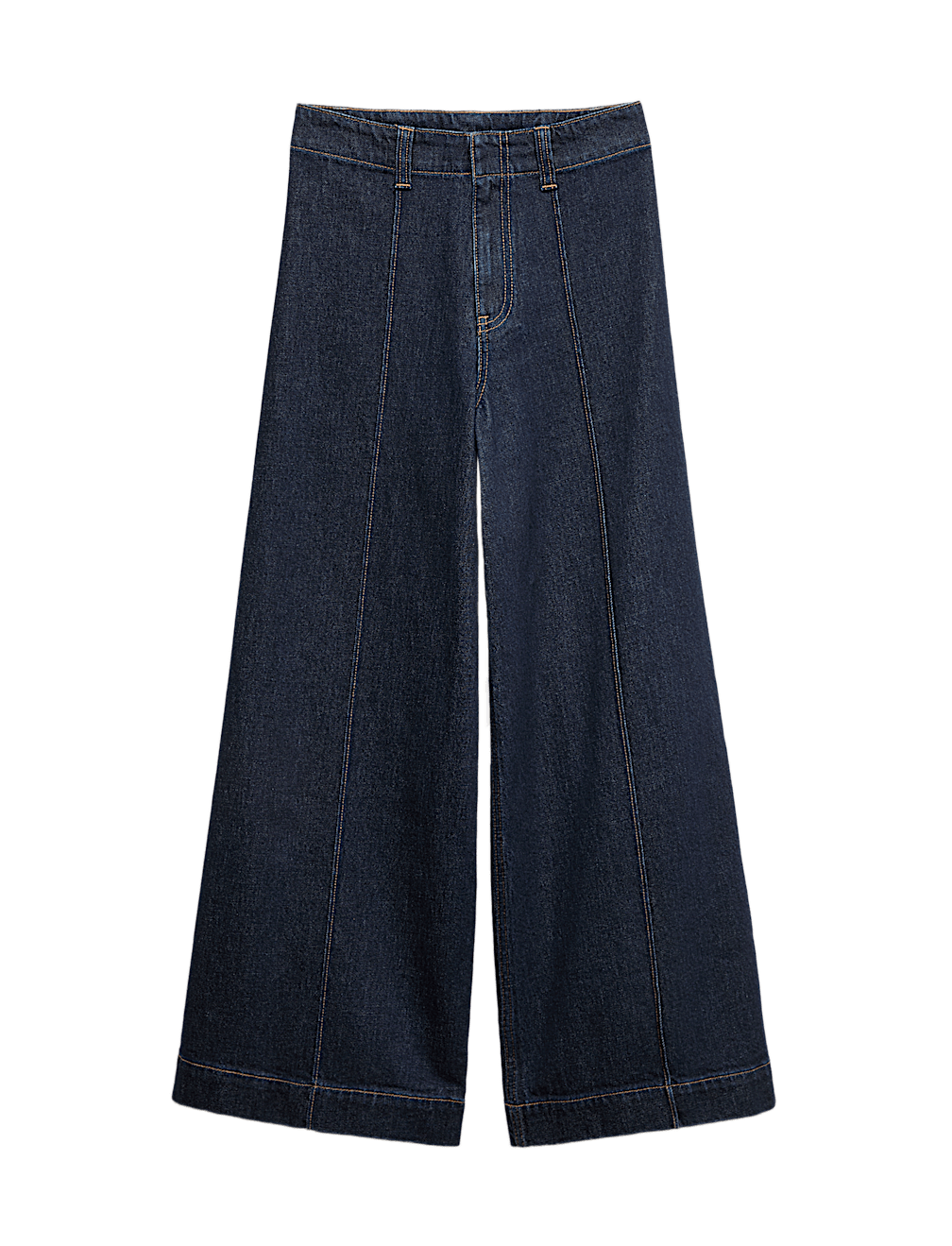 Pintuck Wide Leg Ankle Grazer Jeans