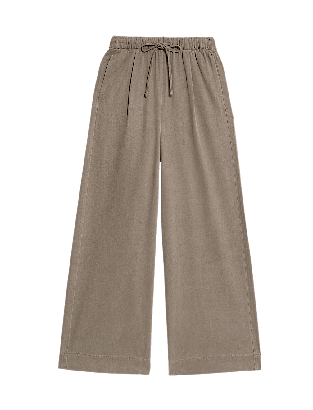 Lyocell Blend Pull On Wide Leg Trousers