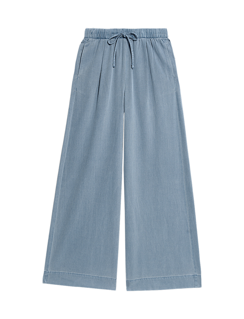 Lyocell Blend Pull On Wide Leg Trousers