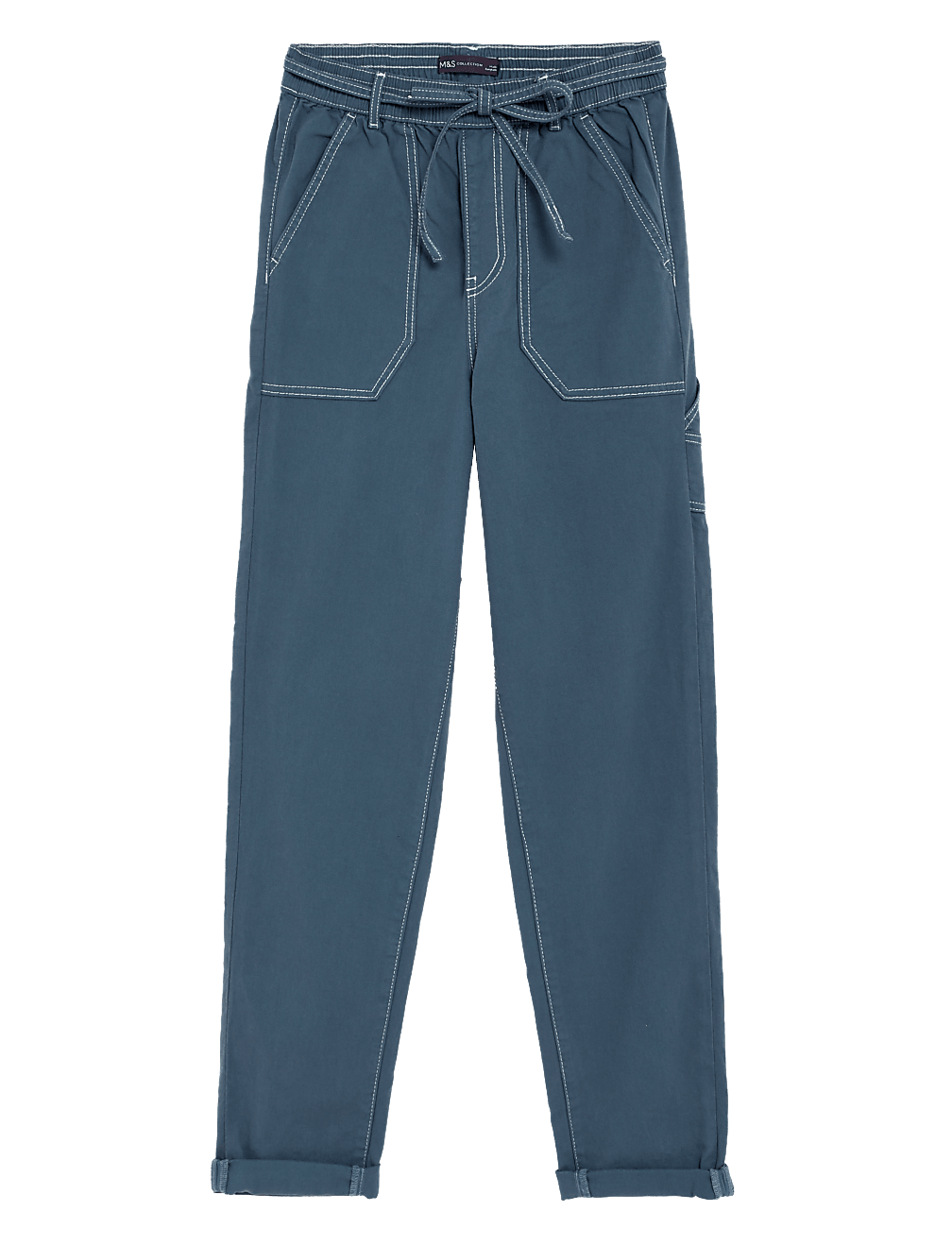 Cotton Rich Contrast Stitch Slim Fit Joggers