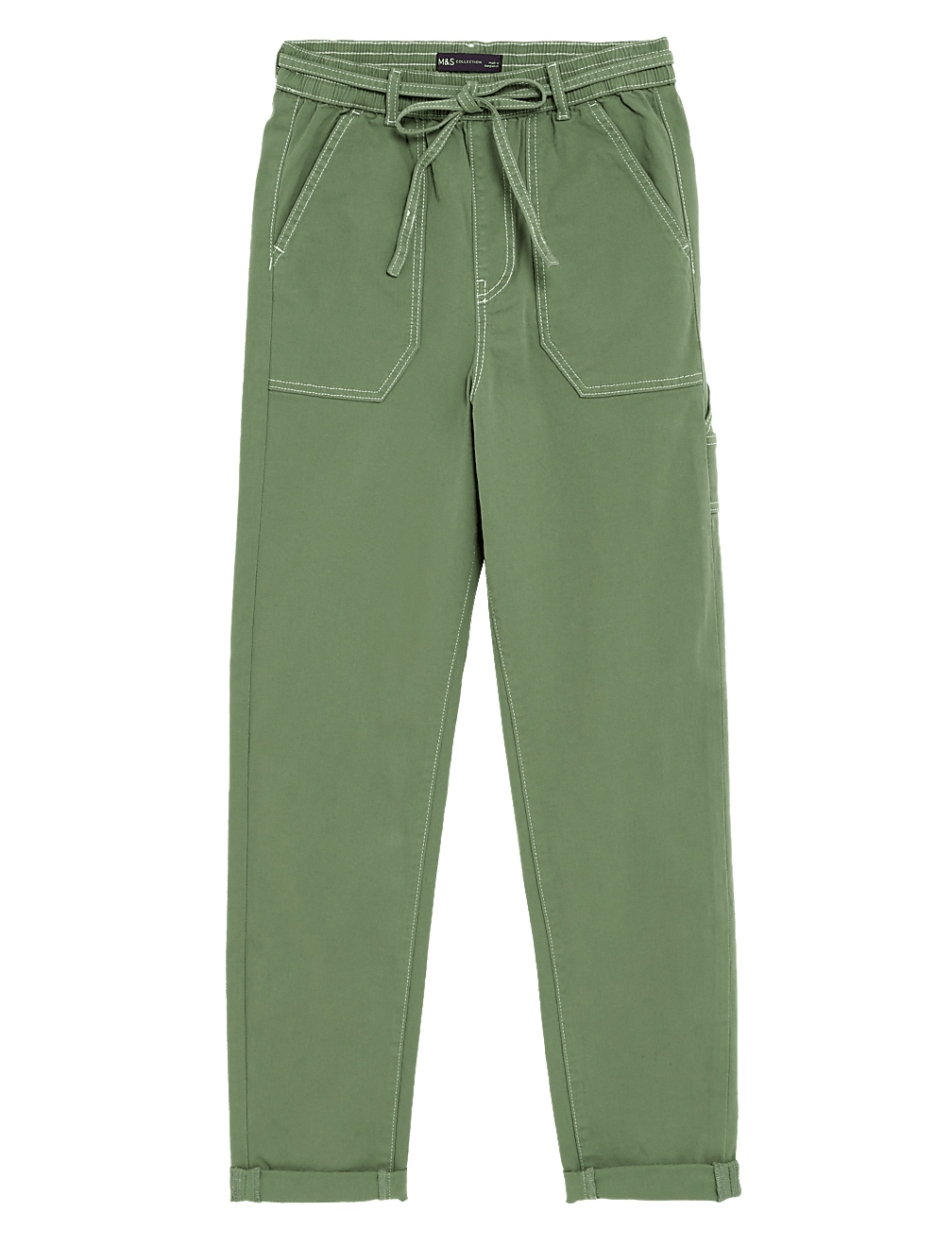 Cotton Rich Contrast Stitch Slim Fit Joggers