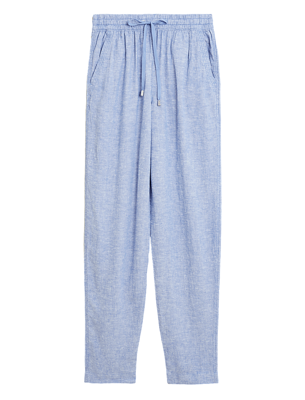 Linen Tapered Ankle Grazer Trousers
