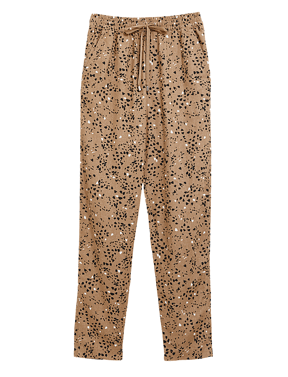 Flax Linen Mix Printed Regular Fit Trouser