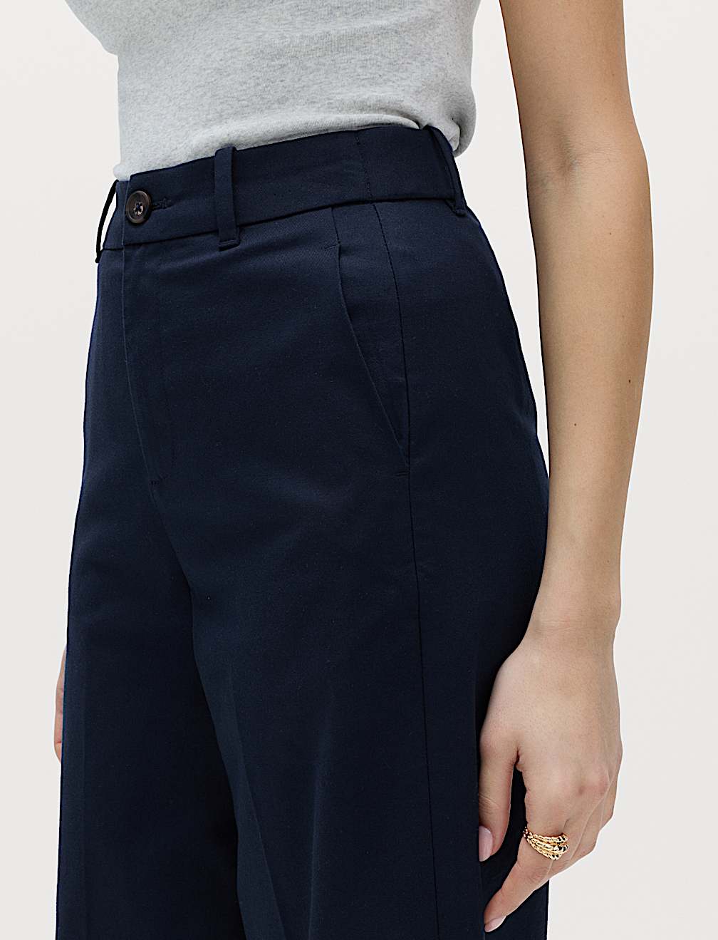 Cotton Rich Wide Leg Chinos