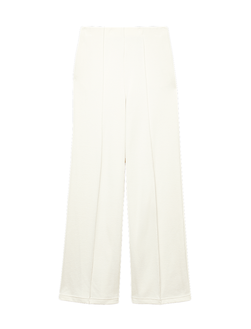 Cotton Blend Cosy Rib Pintuck Wide Leg Trousers