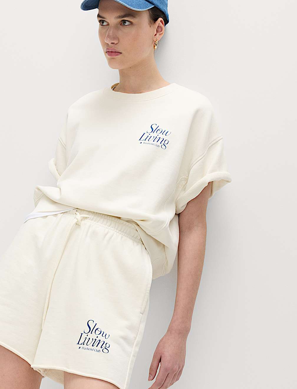 Pure Cotton High Waisted Jogger Shorts