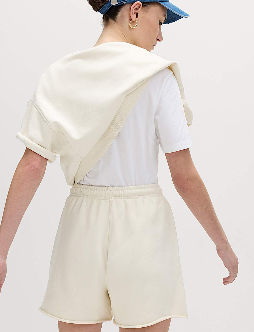 Pure Cotton High Waisted Jogger Shorts