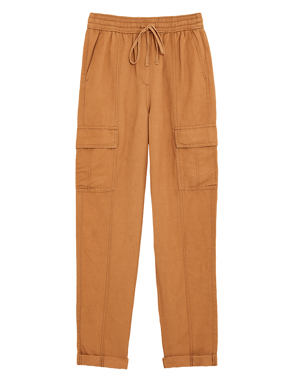 Linen Tencel Cargo Tapered Trouser