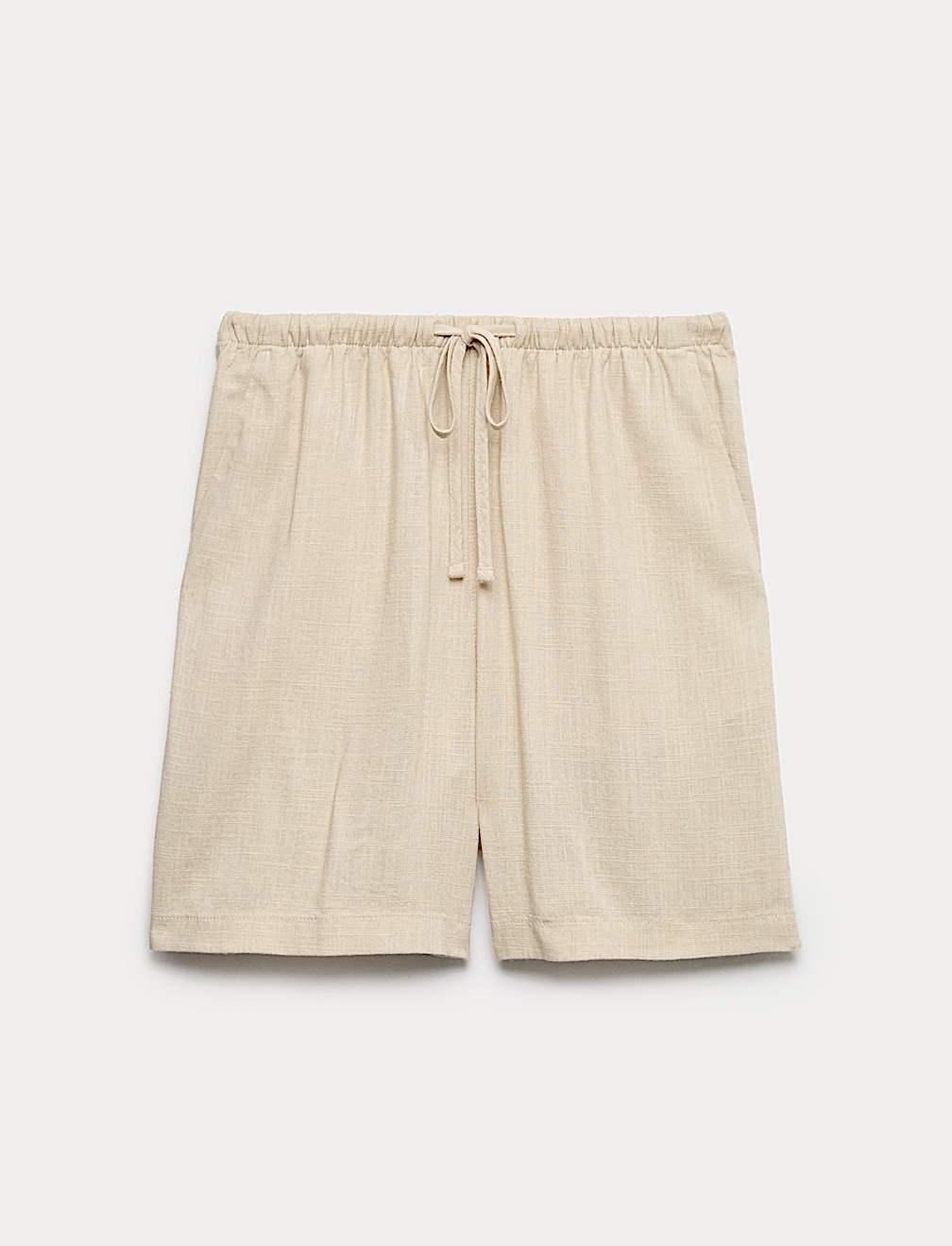 Pull On High Waisted Shorts with Linen