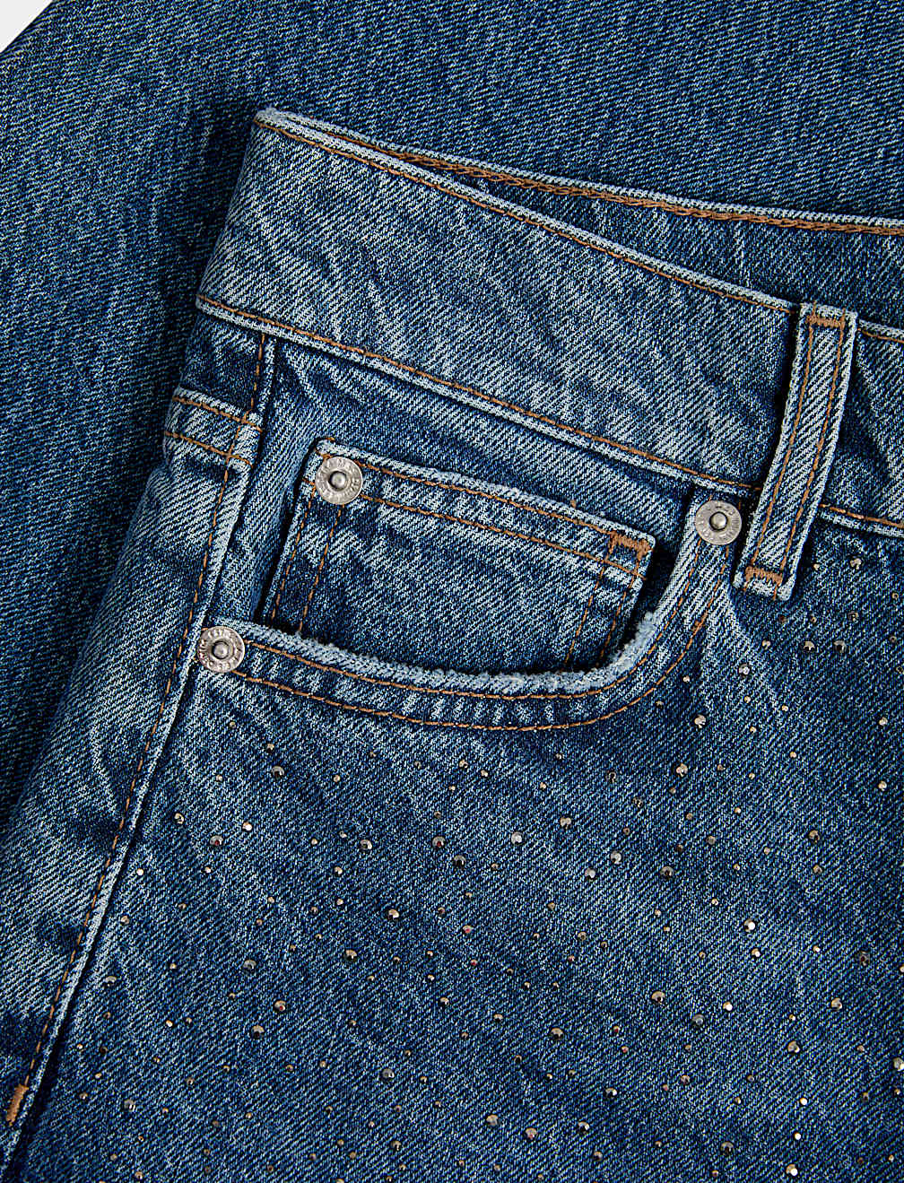 Embellished High Waisted Ankle Grazer Jeans