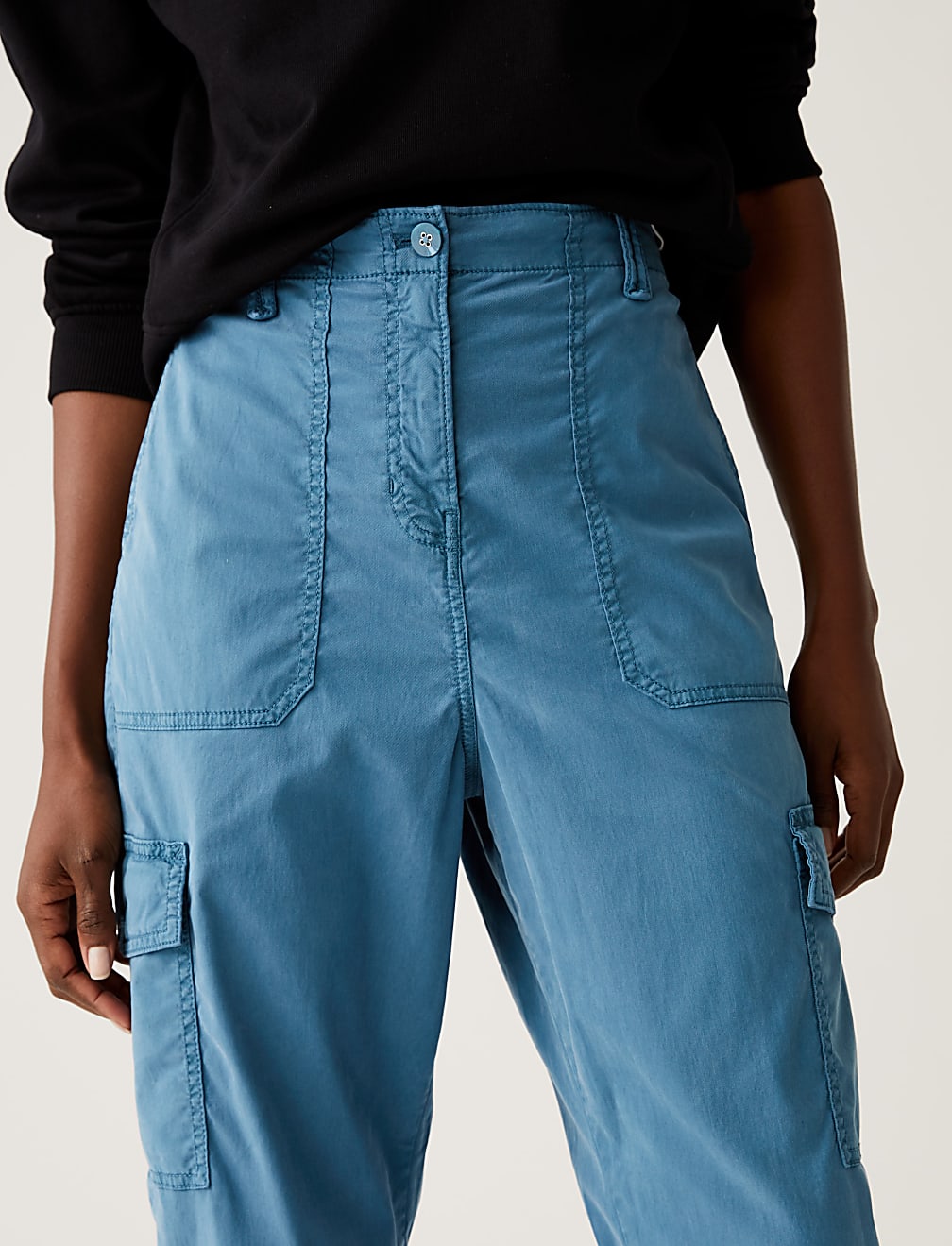 Lyocell Rich Cargo Tea Dyed Trousers