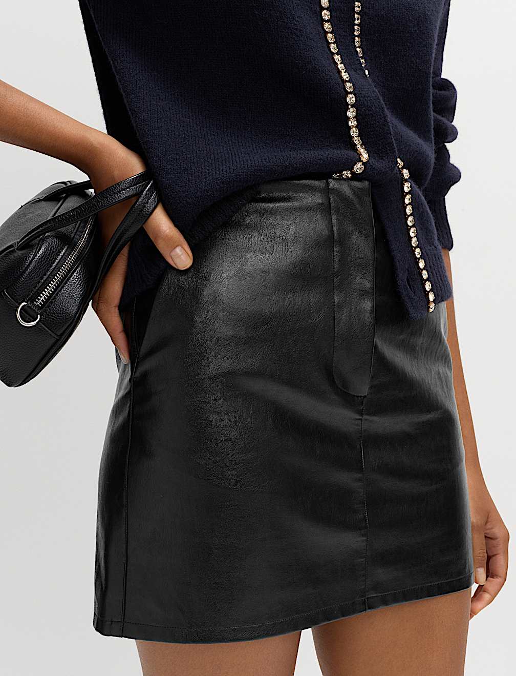 Faux Leather Mini Skirt