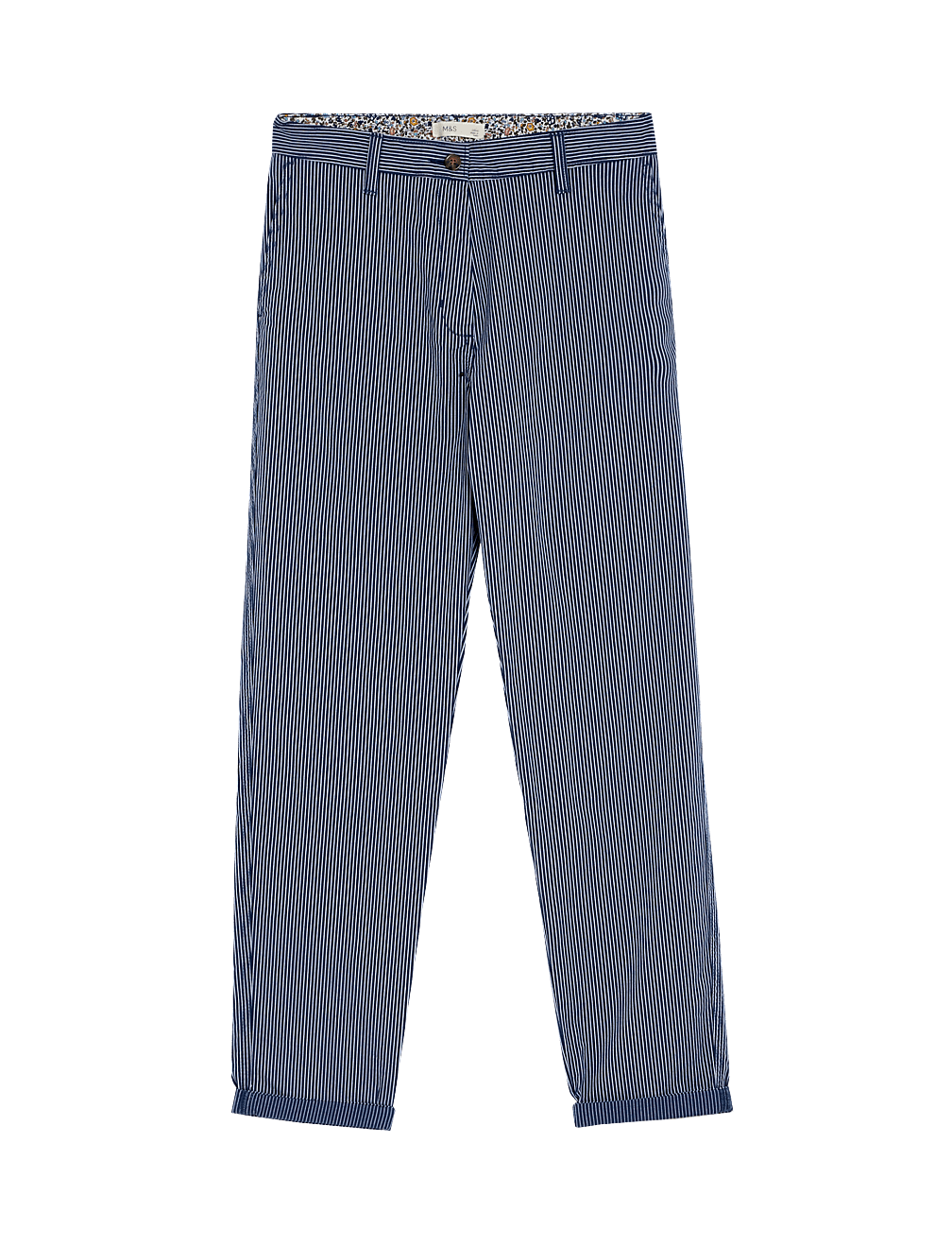 Cotton Rich Striped Slim Fit Chinos