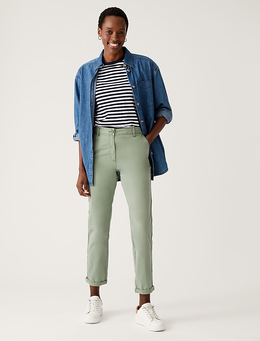 Cotton Rich Tea Dyed Slim Fit Chinos