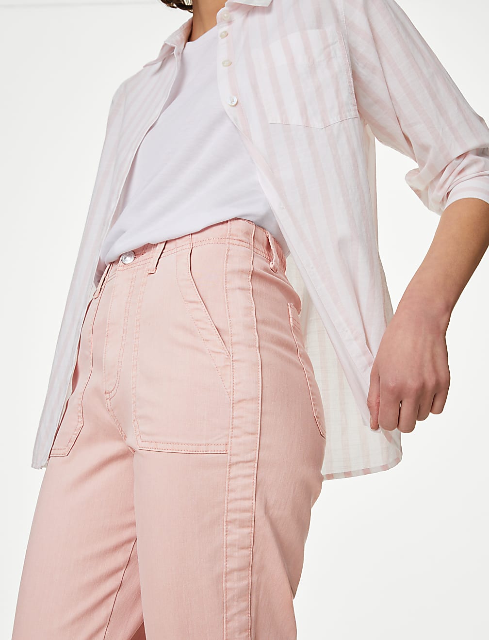 Cotton Blend Slim Fit Ankle Grazer Joggers
