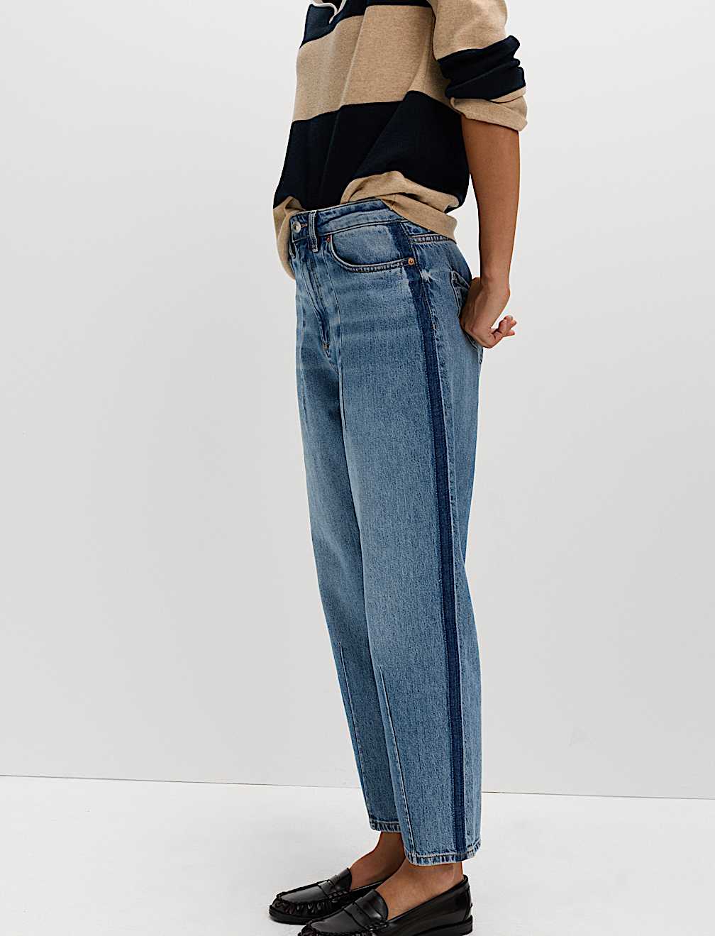 Premium Dart Detail Barrel Jeans