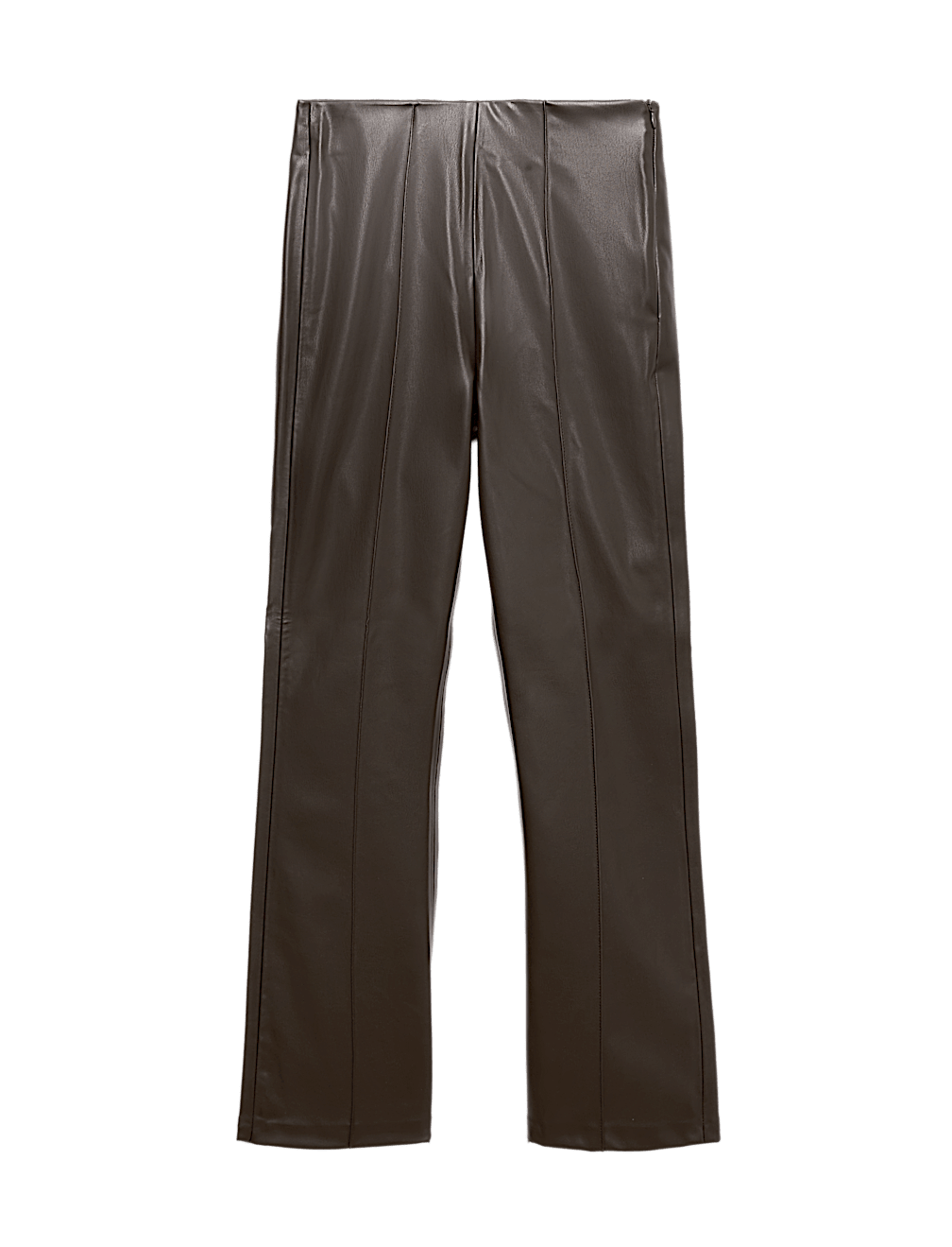 Faux Leather High Waisted Ankle Grazer Trousers
