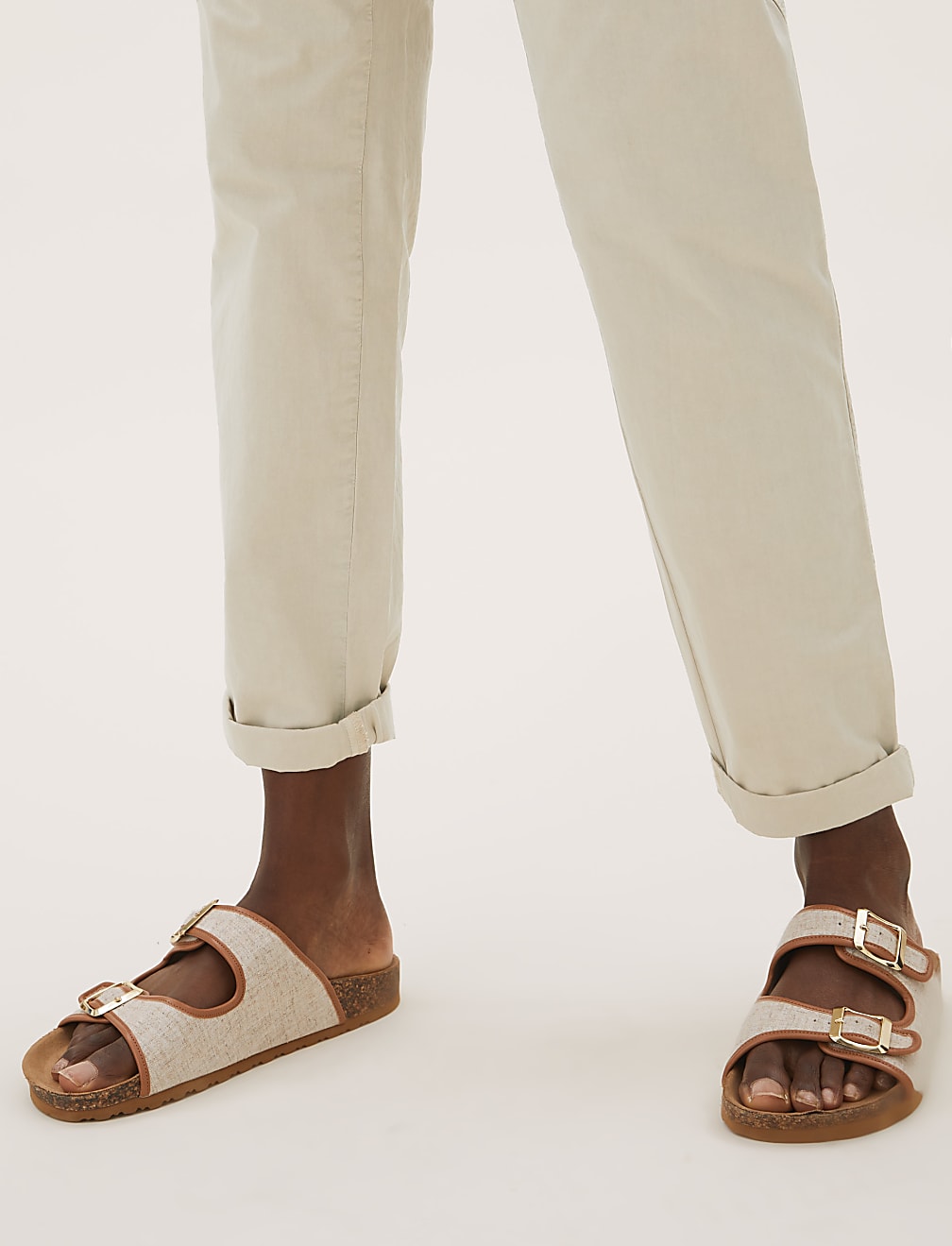 Pure Cotton Tapered Ankle Grazer Chinos