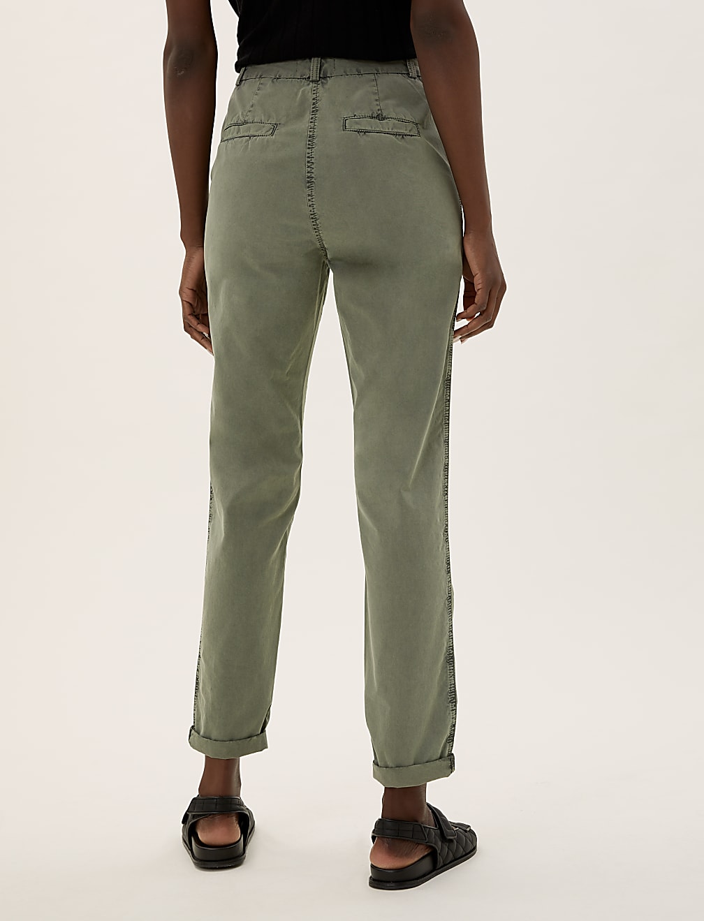 Pure Cotton Tapered Ankle Grazer Chinos