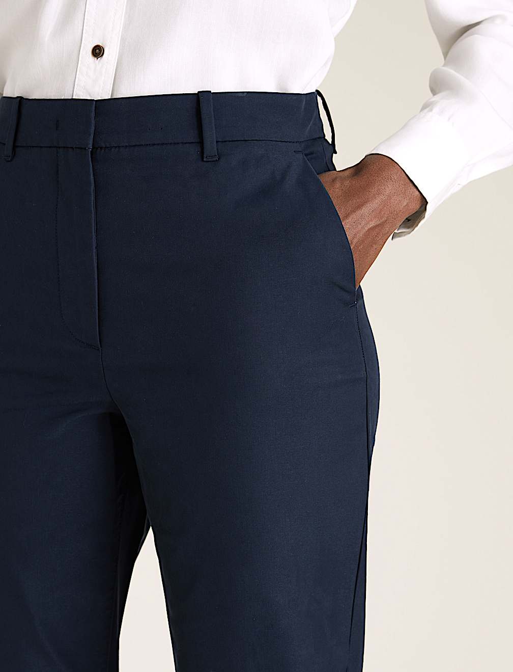 Cotton Straight Leg Chinos