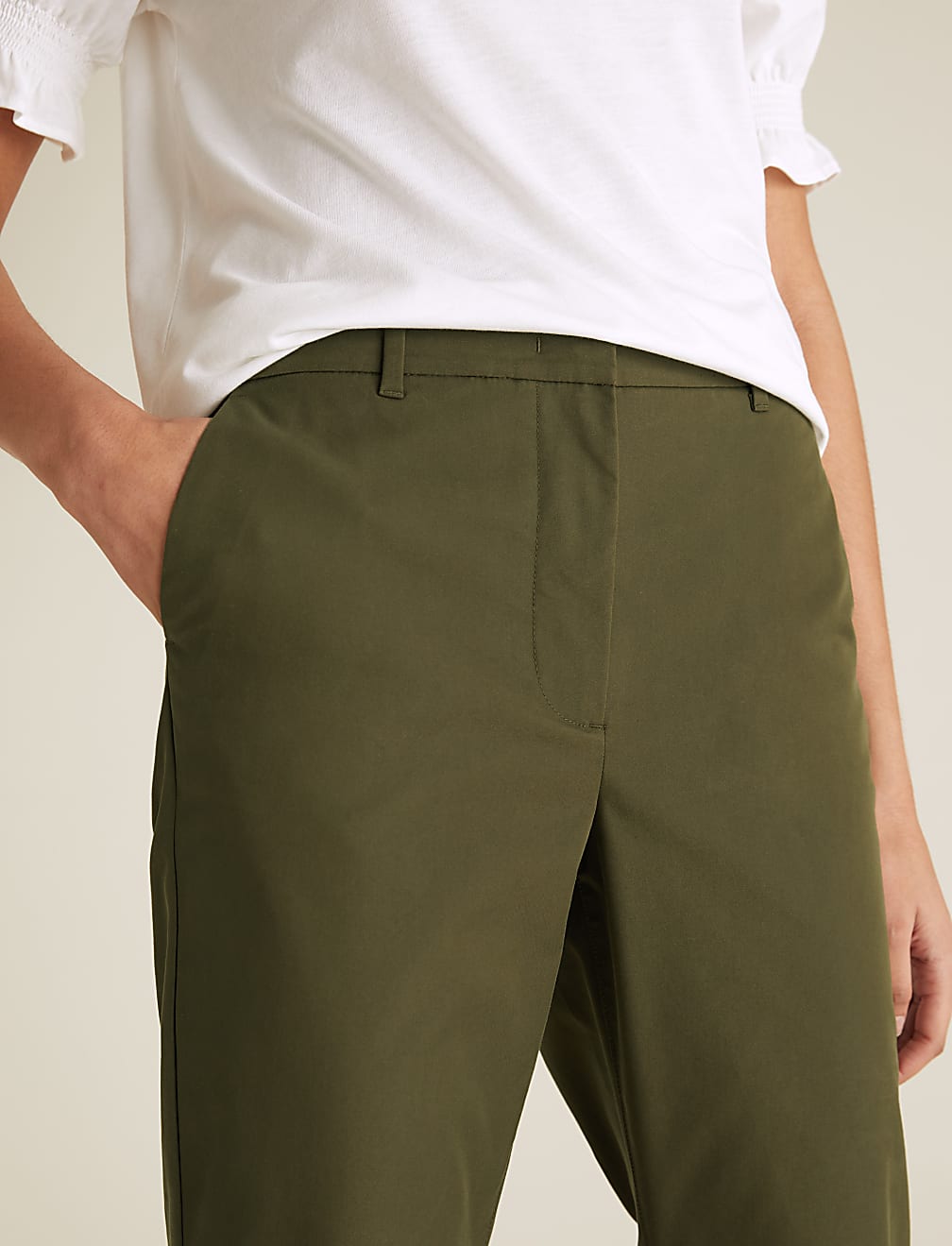 Cotton Straight Leg Chinos