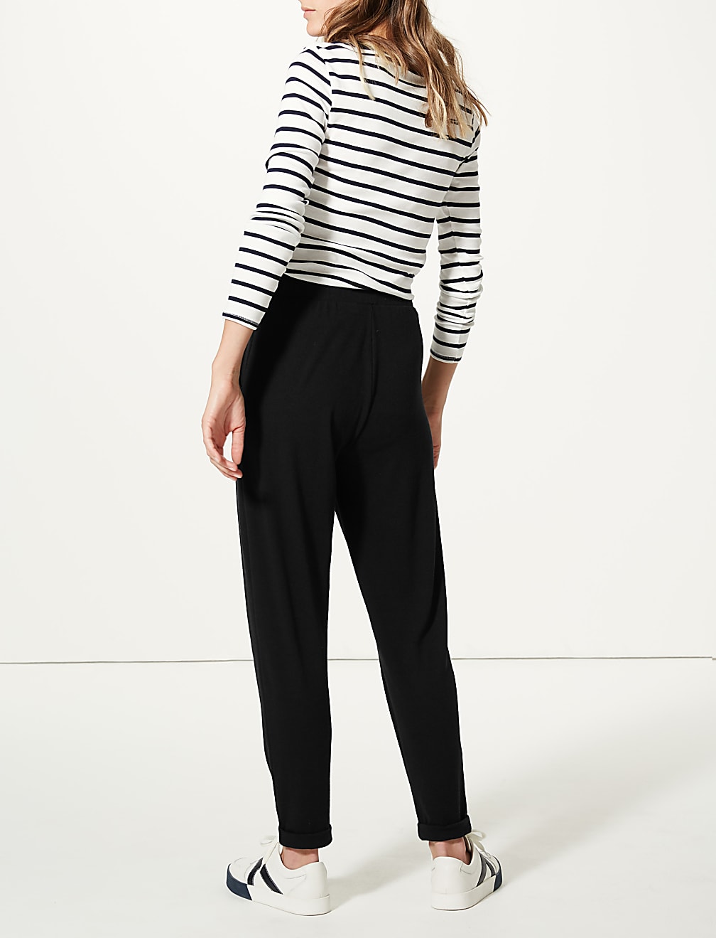 Jersey Tapered Leg Trousers