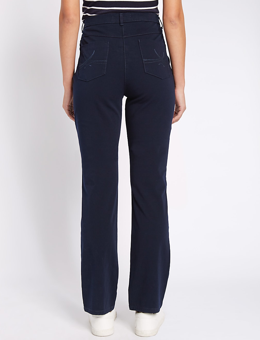 Cotton Rich Stretch Straight Leg Trousers