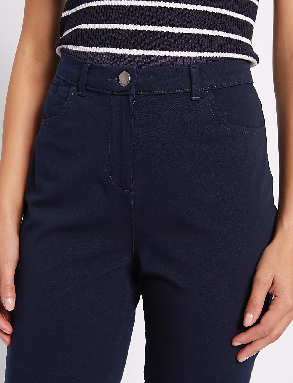 Cotton Rich Stretch Straight Leg Trousers