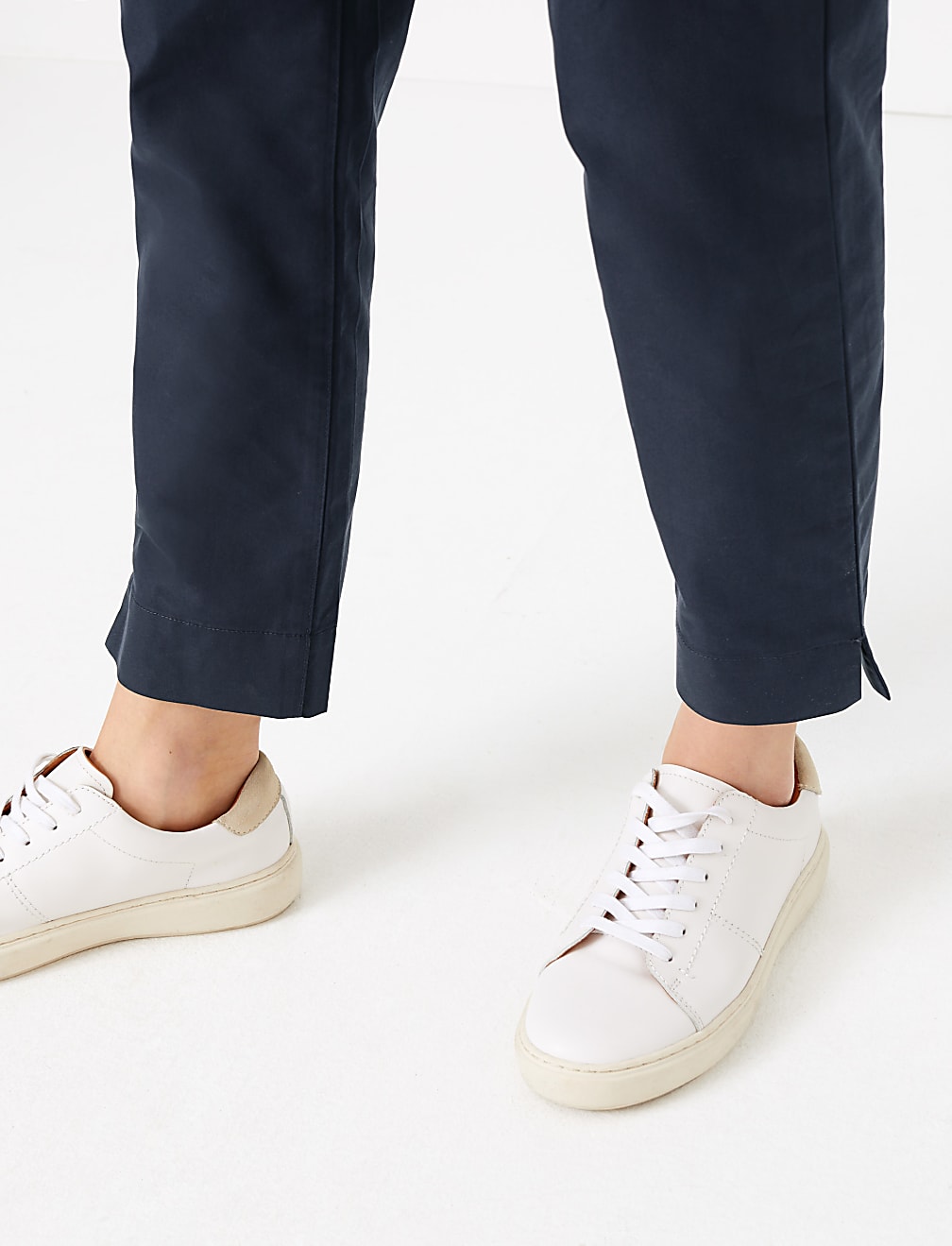 Cotton Rich Tapered Leg Ankle Grazer Chinos