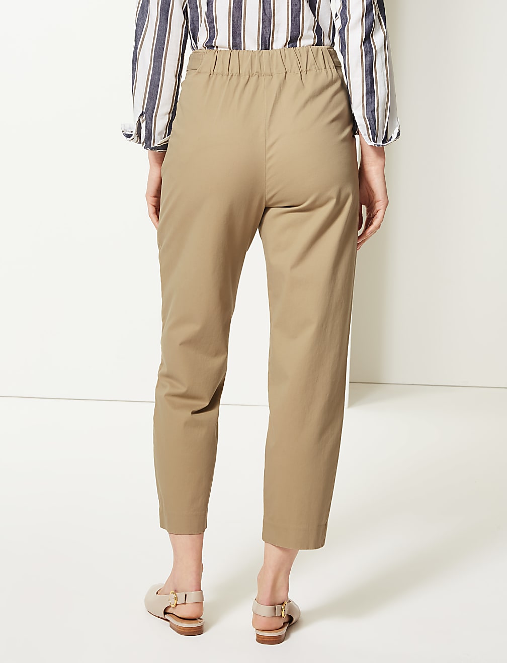 Cotton Rich Ankle Grazer Peg Trousers