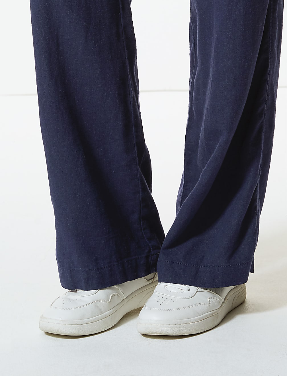 Linen Rich Wide Leg Trousers