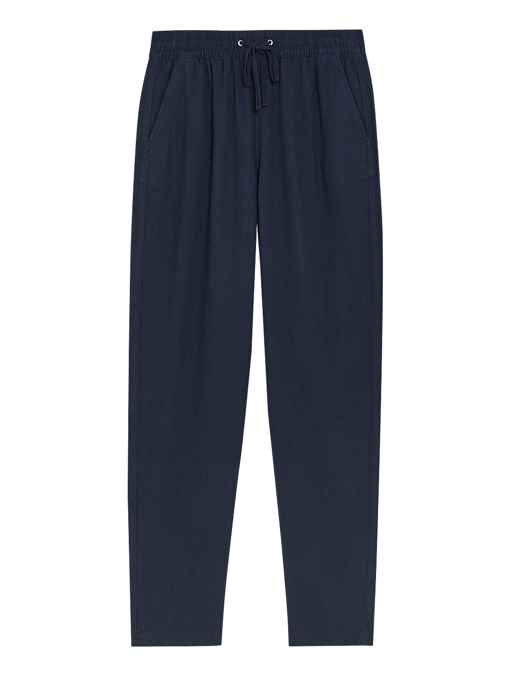 Linen Rich Tapered Ankle Grazer Trousers