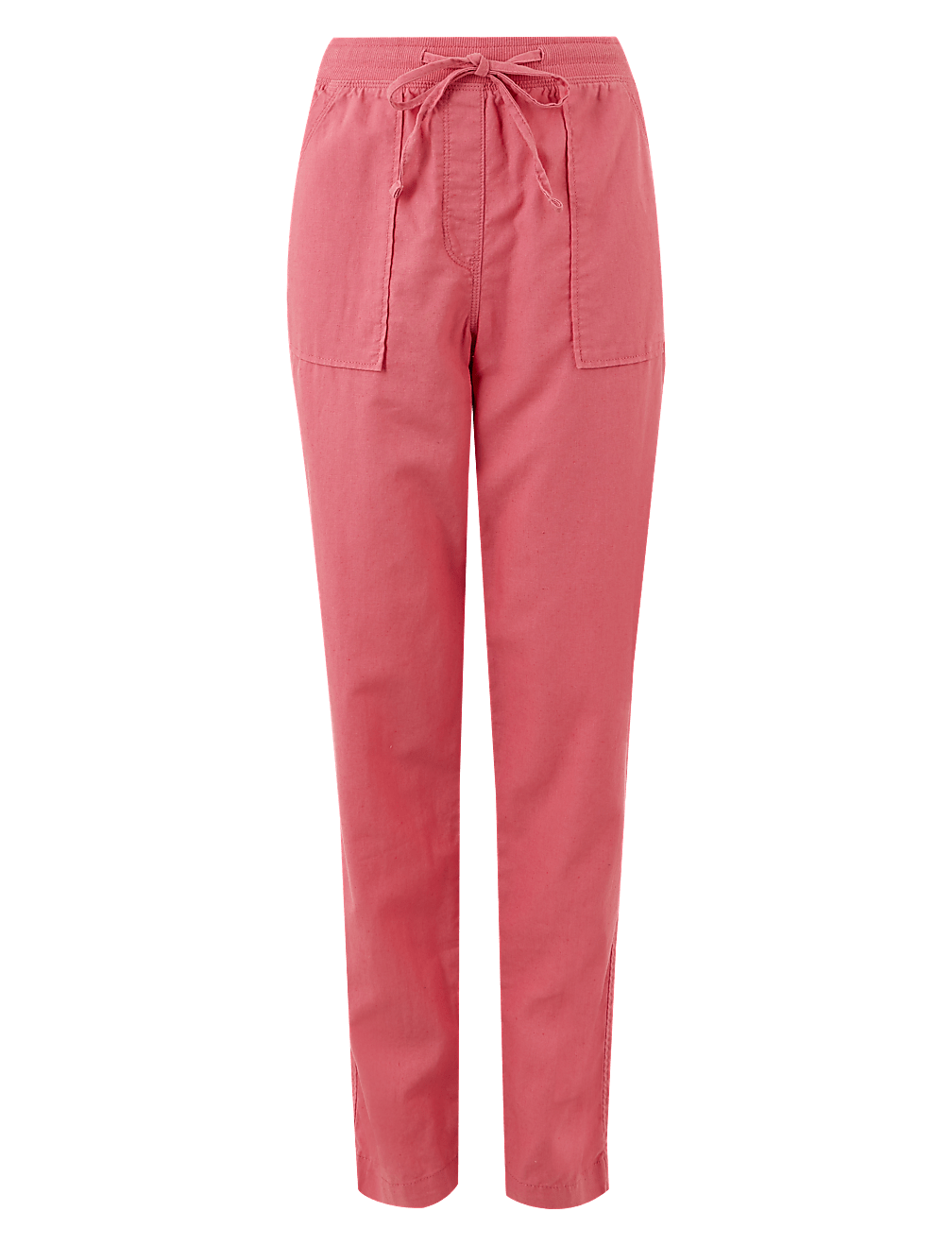 Linen Blend Tapered Leg Peg Trousers