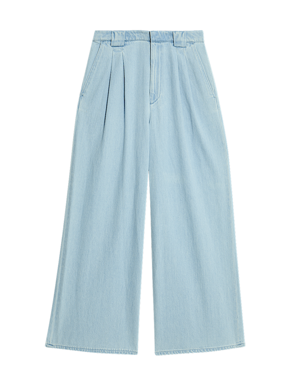 High Waisted Tailored Wide Leg Jeans