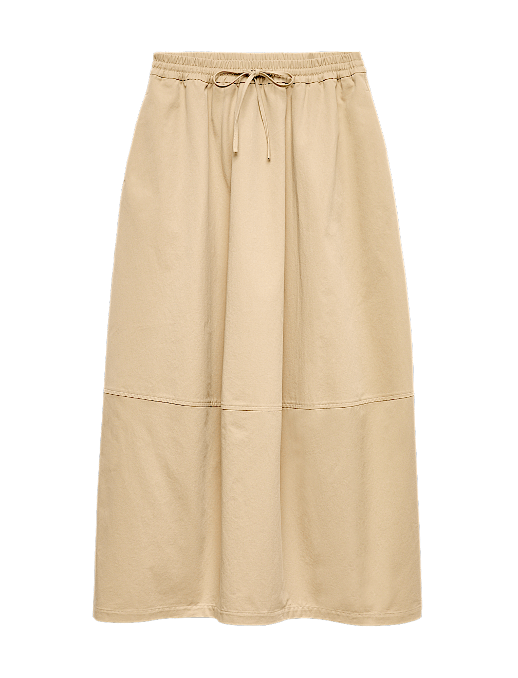 Pure Cotton Cocoon Shape Midi Skirt