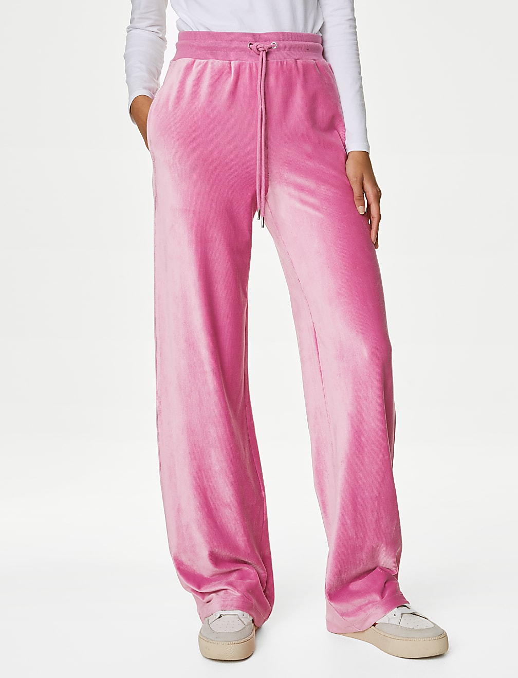 Velour Wide Leg Joggers